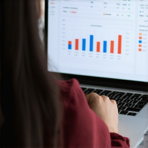 Analyzing Local SEO Metrics A person reviewing Google Business Profile analytics on a laptop.