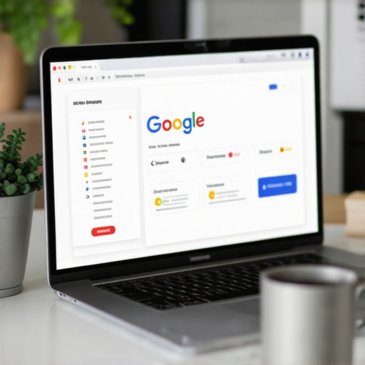 Professional optimizing Google Business Profile with laptop and local SEO charts