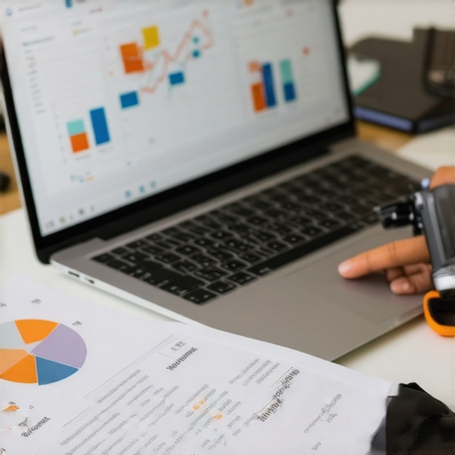 Local SEO Data Analysis Person reviewing local SEO performance metrics on a laptop, illustrating strategic optimization.