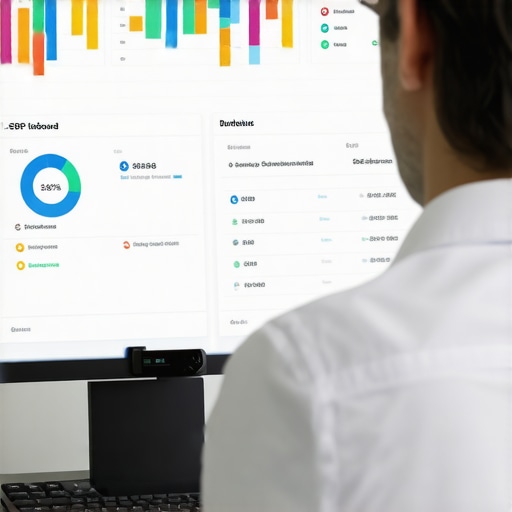 Business owner reviewing Google Business Profile data on computer