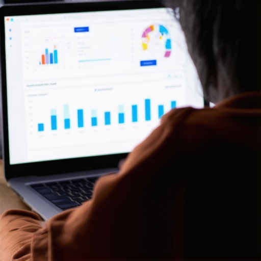 Person analyzing local SEO data on a laptop for Google Business Profile optimization