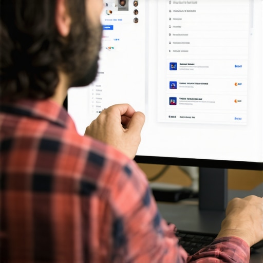 Person working on Google Business Profile optimization on a laptop.