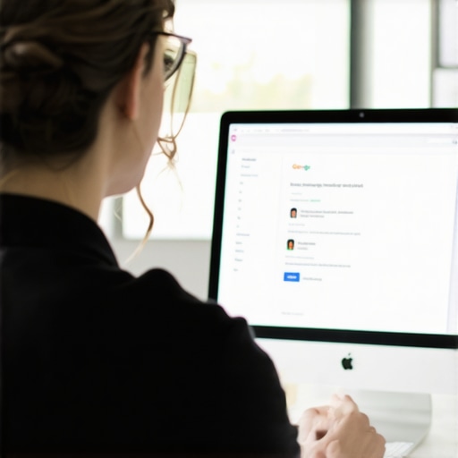 Business owner editing and uploading photos to Google Business Profile