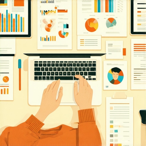 A person analyzing local SEO dashboard and Google Business Profile metrics on a laptop screen.