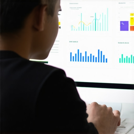 Person analyzing local SEO performance data on a computer monitor.