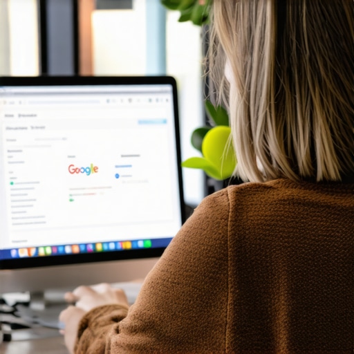 Business owner editing Google profile on computer