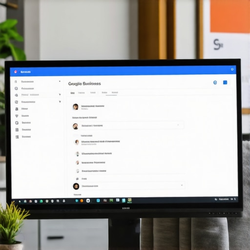 Person updating Google Business Profile on computer using SEO tools.