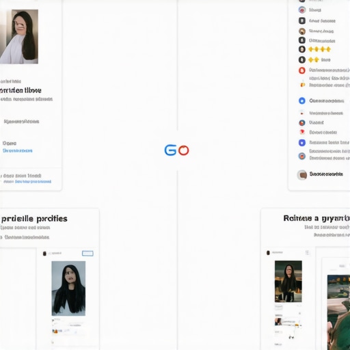 Infographic detailing steps for optimizing a Google Business Profile with visual cues