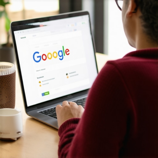 Optimizing GBP with Tools Person working on GBP optimization using SEO software on a laptop in a modern office