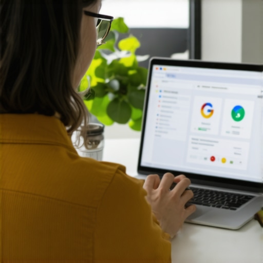 Business owner optimizing Google Business Profile on laptop for local SEO