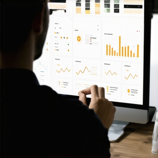 An expert reviewing local SEO analytics on a digital dashboard.