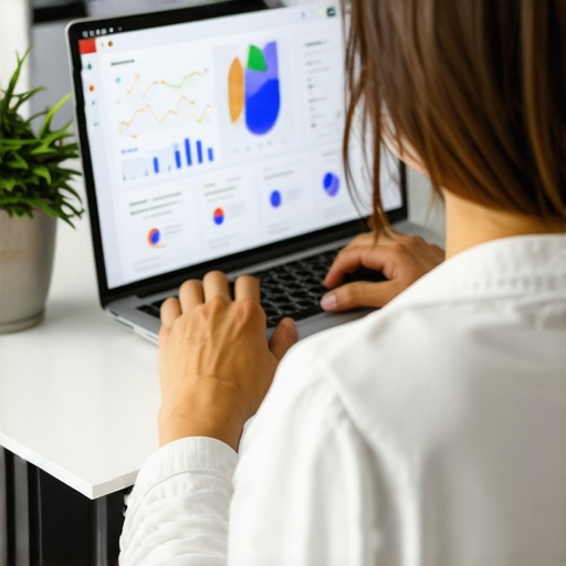 Person analyzing local SEO metrics on laptop