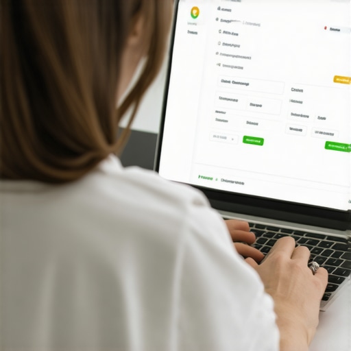 Google Business Profile Optimization Person optimizing Google Business Profile on a laptop