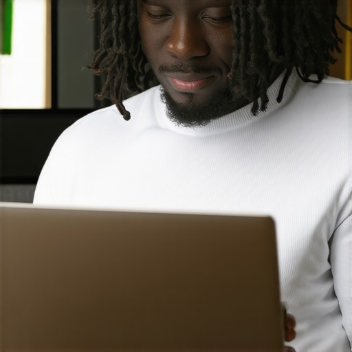 Business owner updating Google Business Profile on laptop