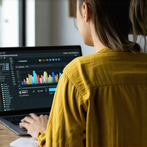 Person analyzing local SEO performance on laptop in modern office