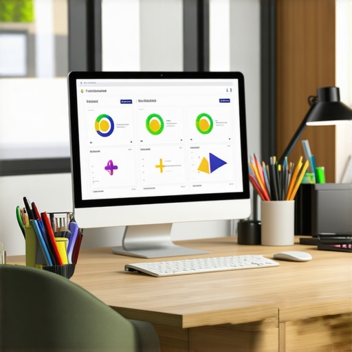 Desk setup with monitors showing SEO dashboards and citation audits.