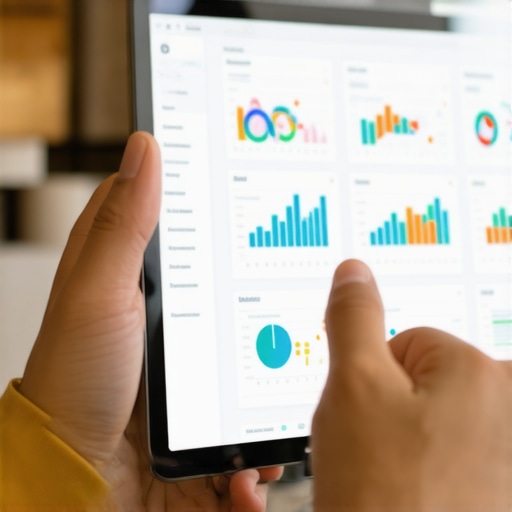 Person reviewing local SEO analytics with graphs on a digital device