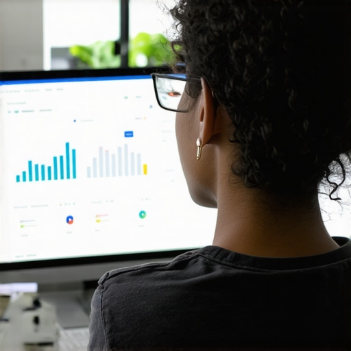 A professional reviewing local SEO performance metrics on a computer screen