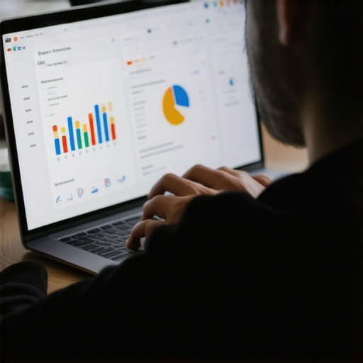 Person working on Google Business Profile optimization with data charts