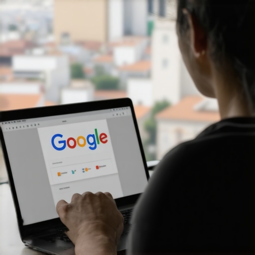 Person optimizing Google Business Profile on laptop